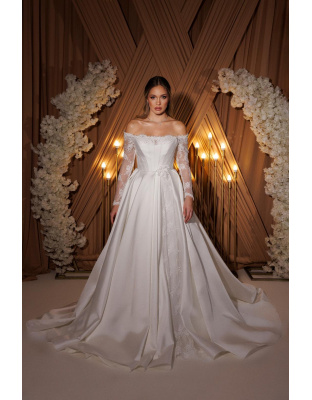 SATEN DANTELLI GELINLIK