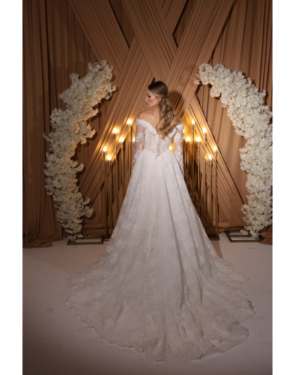 DANTELLI KOLLU HELEN GELINLIK